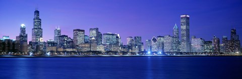 Framed Bright Blue View of Chicago from the Water Print