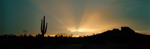 Framed Desert Sun Beams, Near Phoenix, Arizona, USA Print