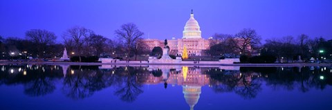 Framed Christmas, US Capitol, Washington DC, District Of Columbia, USA Print