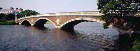 Framed Arch bridge across a river, Anderson Memorial Bridge, Charles River, Boston, Massachusetts, USA Print