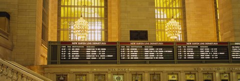 Framed Arrival departure board in a station, Grand Central Station, Manhattan, New York City, New York State, USA Print