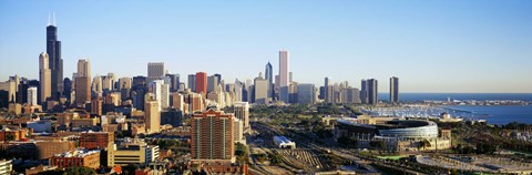 Framed Colorful View of Chicago from the Sky Print