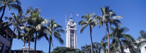 Framed Low angle view of a tower, Aloha Tower, Oahu, Honolulu, Hawaii, USA Print