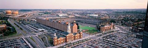 Framed Aerial view of a baseball field, Baltimore, Maryland, USA Print