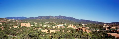 Framed High angle view of a city, Santa Fe, New Mexico, USA Print