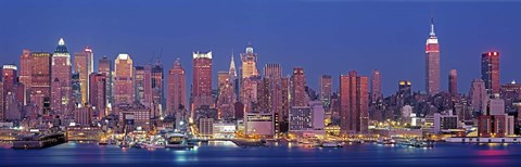 Framed New York City West Side Skyscrapers during dusk Print