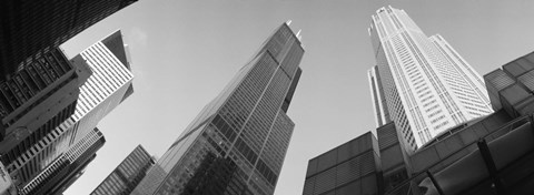 Framed Low angle view of buildings, Sears Tower, Chicago, Illinois, USA Print