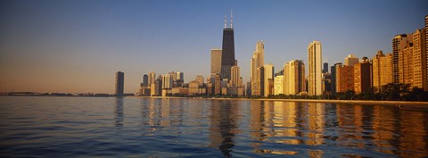 Framed Buildings on the waterfront, Chicago, Illinois, USA Print