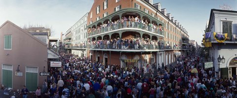 Framed People celebrating Mardi Gras festival, New Orleans, Louisiana, USA Print