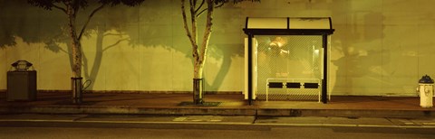 Framed Bus Stop At Night, San Francisco, California Print