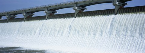 Framed USA, Ohio, Columbus, Big Walnut Creek, Low angle view of a Dam Print