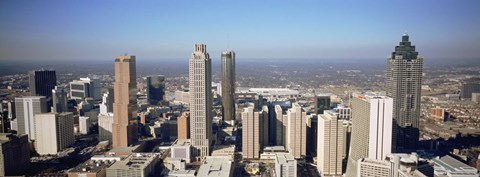 Framed Aerial view of Atlanta, Georgia Print