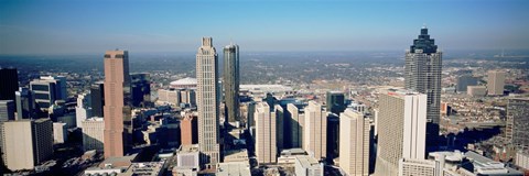 Framed Aerial view of Atlanta skyscrapers, Georgia Print