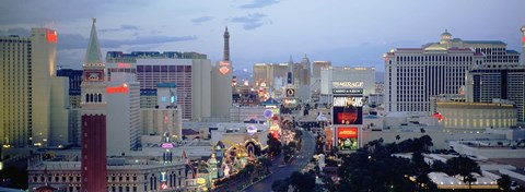 Framed Strip at Dusk, Las Vegas, Nevada Print