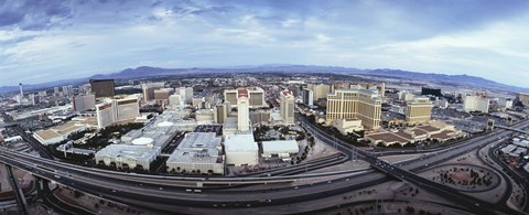 Framed Aerial view of a city, Las Vegas, Nevada Print