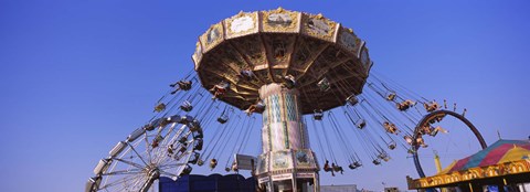 Framed Low Angle View Of A Ride At An Amusement Park, Erie County Fair And Exposition, Erie County, Hamburg, New York State, USA Print