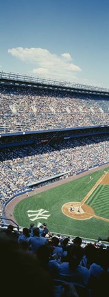 Framed High angle view of spectators watching a baseball match in a stadium, Yankee Stadium, New York City, New York State, USA Print