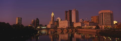 Framed Buildings at the waterfront, Columbus, Ohio, USA Print