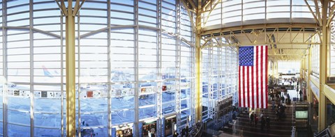 Framed Interior of an airport, Ronald Reagan Washington National Airport, Washington DC, USA Print