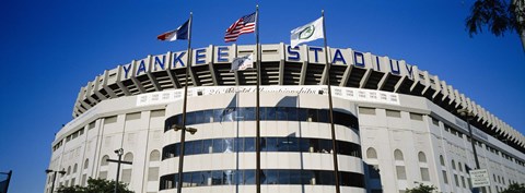 Framed Flags in front of a stadium, Yankee Stadium, New York City Print