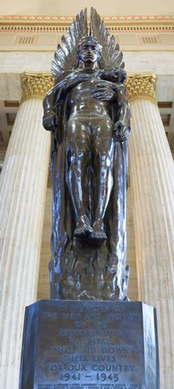 Framed Low angle view of a war memorial statue at a railroad station, 30th Street Station, Philadelphia, Pennsylvania, USA Print
