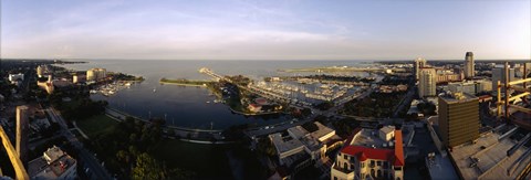 Framed Waterfront Buildings in Tampa Bay Print