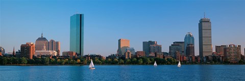 Framed Buildings at the waterfront, Back Bay, Boston, Massachusetts, USA Print