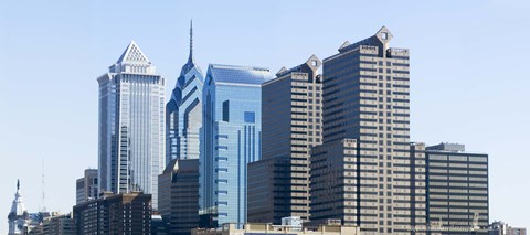 Framed Close up of skyscrapers in Philadelphia, Pennsylvania, USA Print