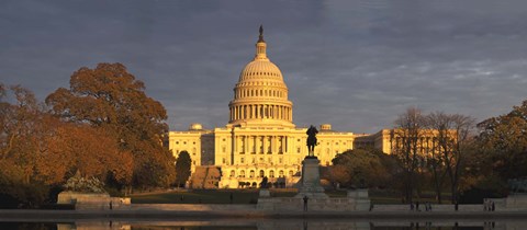 Framed Pond in front of a government building, Capitol Building, Washington DC, USA Print