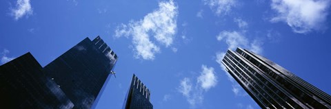 Framed Low angle view of skyscrapers, Columbus Circle, Manhattan, New York City, New York State, USA Print