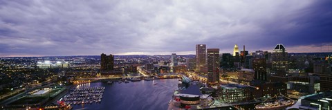 Framed Baltimore with Cloudy Sky at Dusk Print