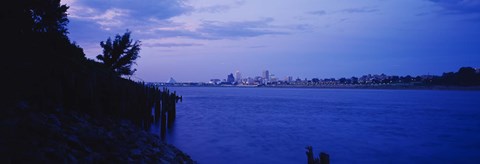 Framed City at the waterfront, Mississippi River, Memphis, Shelby County, Tennessee, USA Print
