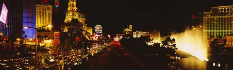Framed Strip Lit Up at Night, Las Vegas, Nevada, USA Print