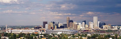 Framed Skyline with Invesco Stadium, Denver, Colorado, USA Print
