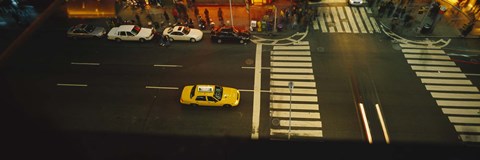 Framed High angle view of cars at a zebra crossing, Times Square, Manhattan, New York City, New York State, USA Print