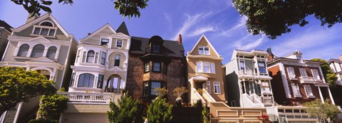 Framed Row of houses in Presidio Heights, San Francisco, California Print