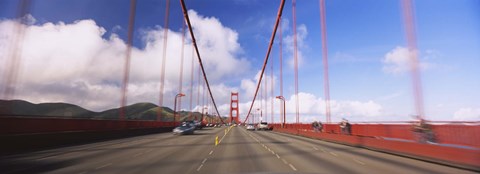 Framed Cars on a bridge, Golden Gate Bridge, San Francisco, California, USA Print