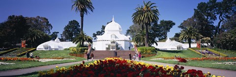 Framed Tourists in a formal garden, Conservatory of Flowers, Golden Gate Park, San Francisco, California, USA Print