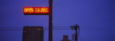 Framed Low angle view of a neon sign, San Francisco, California Print