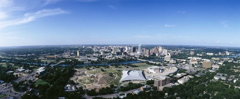 Framed Aerial view of a city, Austin, Travis County, Texas Print