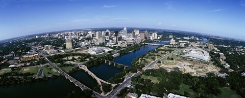Framed Bird&#39;s Eye view of Austin,Texas Print