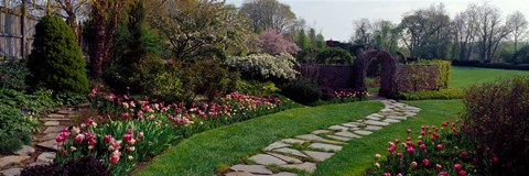 Framed Flowers in a garden, Ladew Topiary Gardens, Monkton, Baltimore County, Maryland, USA Print