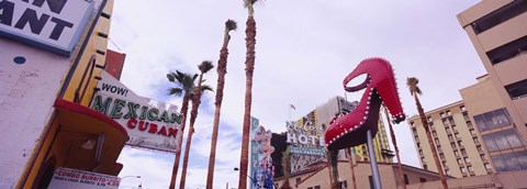 Framed Low angle view of a sculpture of a high heel, Fremont Street, Las Vegas, Clark County, Nevada, USA Print