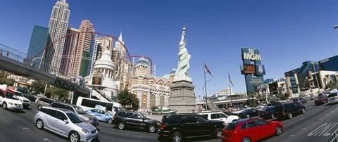 Framed New York New York Hotel, MGM Casino, Excalibur Hotel and Casino, The Strip, Las Vegas, Clark County, Nevada, USA Print