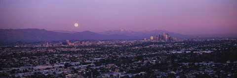 Framed Hollywood and San Gabriel Mountains, Los Angeles County Print