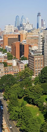 Framed Skyscrapers in a city, Washington Square, Philadelphia, Philadelphia County, Pennsylvania, USA Print