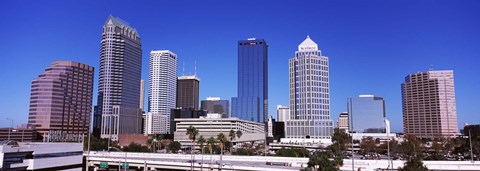 Framed Skyscrapers in a city, Tampa, Florida, USA Print