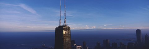 Framed Skyscrapers in a city, Hancock Building, Chicago, Cook County, Illinois, USA Print
