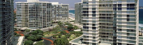 Framed Condos in a city, San Diego, California, USA Print