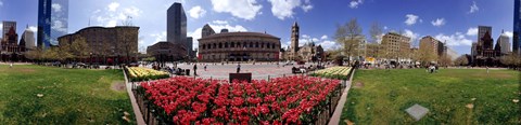 Framed 360 degree view of a city, Boston, Suffolk County, Massachusetts, USA Print